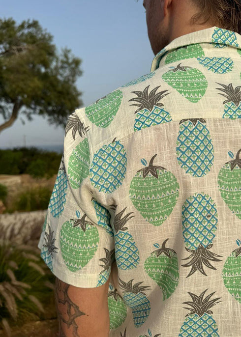 Mens Printed Shirt Pineapple